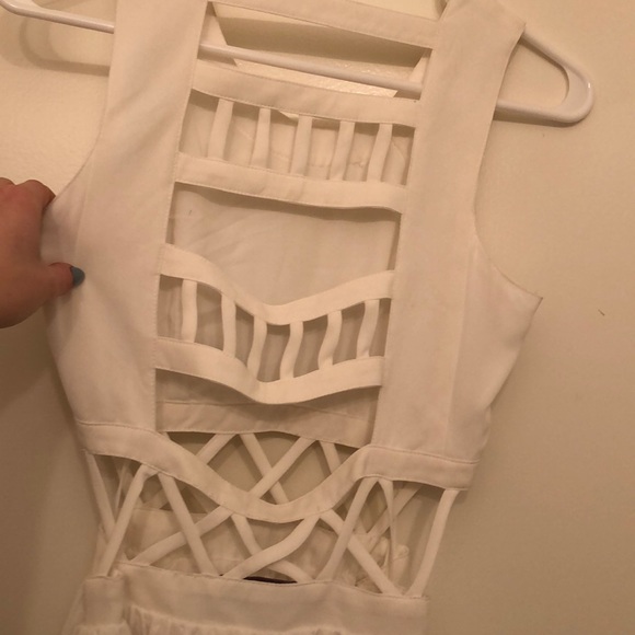 Lattice Work White Mini Dress Lovers and Friends - Picture 3 of 5